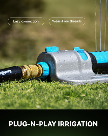 RainPoint Garden Hose Quick Connectors, Heavy Duty Solid Brass 3/4 Inch GHT, Universal Leak-Proof Fittings for Easy Water Hose Connection (2 Sets)