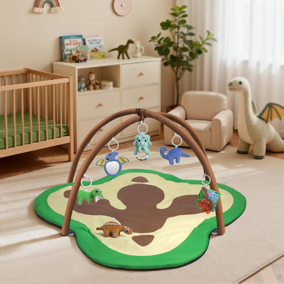 bopopo Baby Gym Play Mat, Oversize Dinosaur Claws Shaped Tummy Time Mat with 6 Detachable Baby Activity Toys, Baby Play Mat Promote Motor Skills & Sensory Development, Newborn Infant Essentials Gift