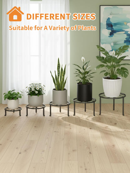 NQW 5 Pack Metal Plant Stand for Heavy Potted Plant for Home Indoor and Outdoor, Multiple Heavy Duty Flower Pot Stand,Multiple Plant Display Rack