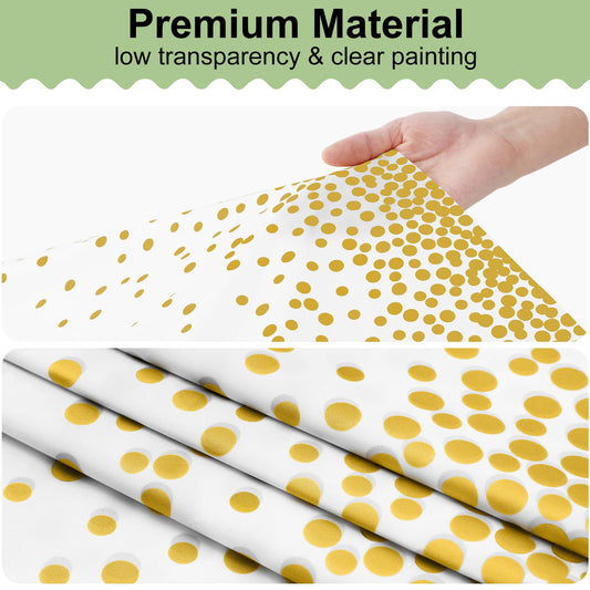 misaya 6 Packs Dot Disposable Table Cloth, 54 x 108 Inch Waterproof Plastic Tablecloth, Rectangle Gold Dots in White Table Covers for Picnic, Birthday, Party
