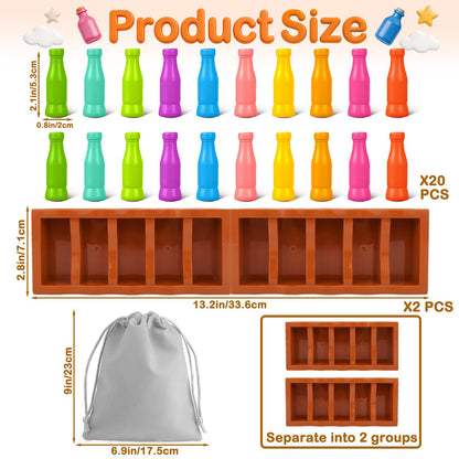 Vodolo 20pcs Bottle Color Match Game，Family Matching Games for Kids 8-12,Memory and Logical Training Bottle flip Game for fmaily, Party Activities