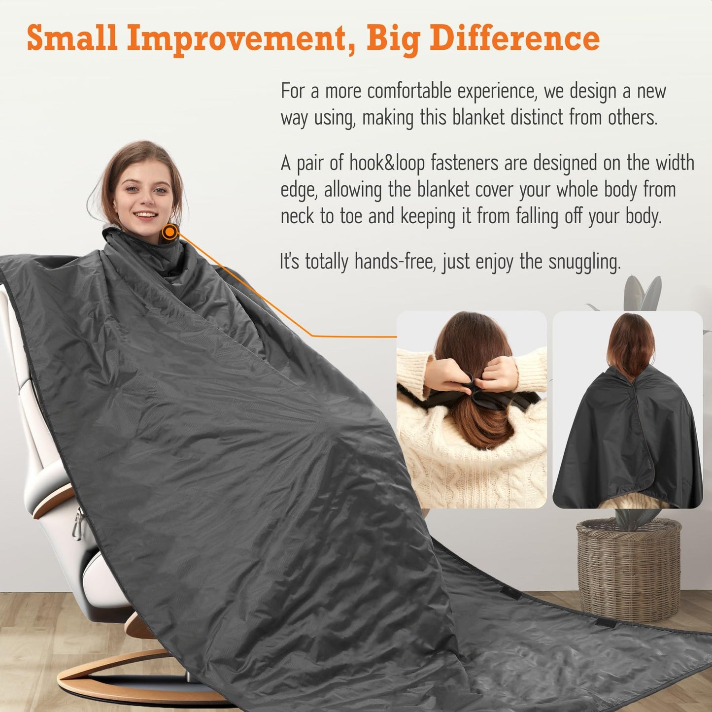 sheelokhwui 4-in-1 Large Camping Blankets - Waterproof, Windproof Fleece Outdoor Blankets for Stadium, Sports, Car, Concert - 81"x57", Portable (Dark Gray)