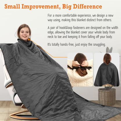 sheelokhwui 4-in-1 Large Camping Blankets - Waterproof, Windproof Fleece Outdoor Blankets for Stadium, Sports, Car, Concert - 81"x57", Portable (Dark Gray)