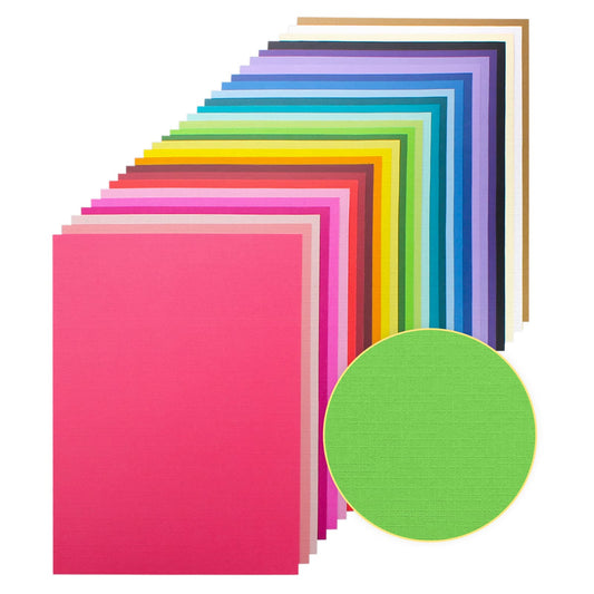 60 Sheets Textured Colorful Card Stock 28 Multicolor Cardstock 250 gsm Faint Texture, Single-Sided Printed Colored Paper for Card Making, Scrapbooking, Paper Craft