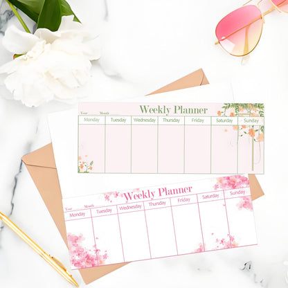 120 Sheets Weekly Planner Notepad Weekly Calendar Pad 3.8x10 Inch-To Do List Notepad Desk Schedule Planner for Student Habit Tracker Reminder Office School