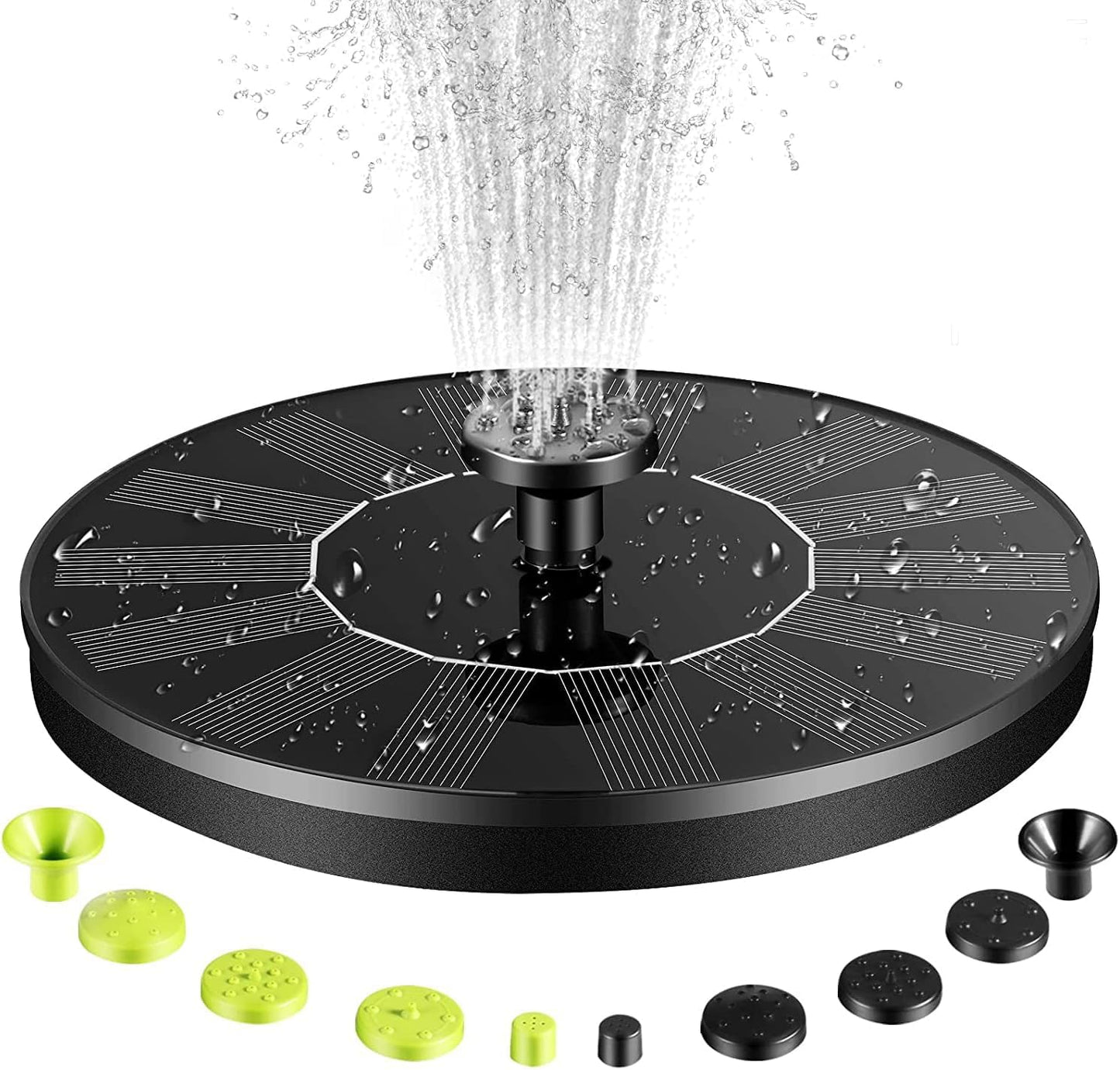 Bird Bath Fountain Pump Solar Powered, 2026 Upgrade 1.4W Floating & Standing Water Pump with 10 Nozzles for Garden, Pond, Pool, Outdoor