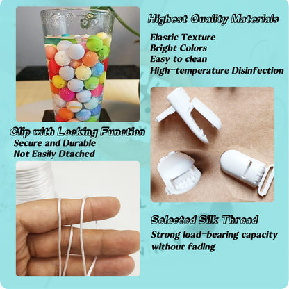 Anourney Personalized Pacifier Clip for Boys and Girls, 2 Sets of 26 Letters DIY Silicone Stroller Clip with Name,Cute and Durable Pacifier Holder Soother Chew Toy,Unique for Newborn Gift