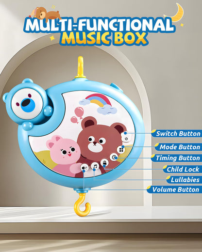 RSEPD Crib Mobile With Music And Lights, Mobiles For Cribs, Baby Mobile Arm Toys Hanging For Bassinets Girls Boys, Nursery Musical Space Portable Infant Mobiles Clip On Pack And Play Hanger 0-6 Months