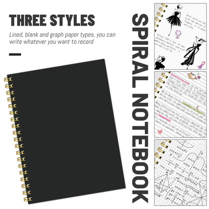 Ouzoustate Blank Spiral Notebook B5 Black Hardcover Sketch Book -7.48" X 10.18" 4 Pack unlined Journal for Drawing,160 Pages 100GSM Thick Paper for Note Taking School Office