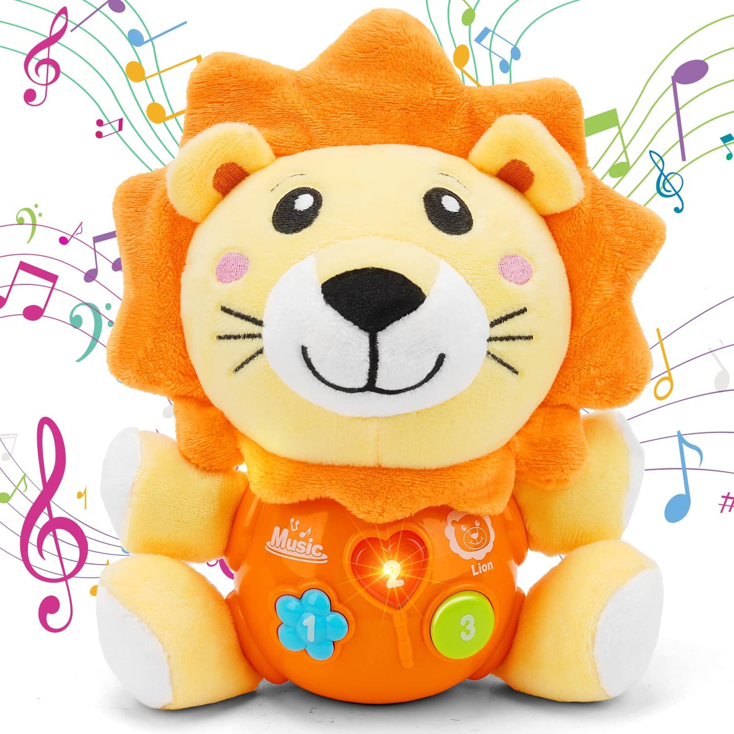 Daboot Baby Toys 6 to 12 Months - Infant Baby Musical Lion Plush Toy for Boys & Girls - Newborn to 1 Year Old