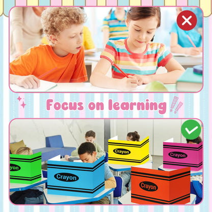 24pcs School Examination Desk Divider,Privacy Shield Folder Boards, Trifold Cardboard Privacy Divider, Easy to Clean Carry-Friendly Essential Items for School Student Teacher Desks and Office Work