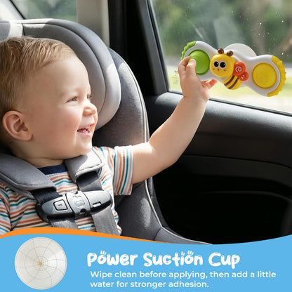 CalfQueen Baby Suction Cup Spinner Travel Toys for Kids Ages 1-3, Fidget Spinner Toys for 1 Year Old Boy Girl 12 Months, Sensory Bath Toy for Toddlers Infants Birthday