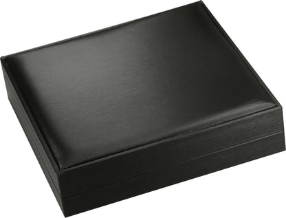 Black Color Extra Large Necklace Ring Earrings Bracelet Sets Gift Box Luxury Soft Touch PU Leather Material Big Necklace Storage Box Size 7.5"(W)*7.5〞(D)*1.57〞(H)