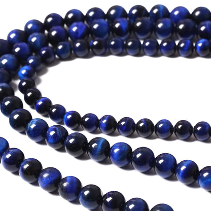 45PCS 8MM AAA Blue Tiger Eye Stone Beads Natural Gemstone Bead Crystal Healing Energy Jewelry Making DIY 15 inches (Blue Tiger Eye, 8MM)