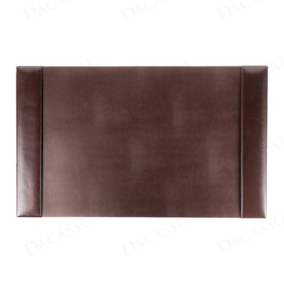 DACASSO Bonded Leather Desk Pad with Side Rails - Luxury Leather Desk Blotter for Writing (30 x 18, Brown)