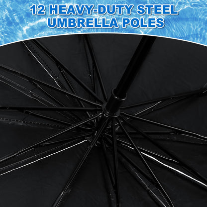2 Pack Pool Canopy Shade for Above Ground, 50" Chair Umbrella with Clamp Adjustable, Portable UPF 50+ UV Protection Outdoor Umbrella for Patio/Backyard/Beach/Camp Trolley/Strollers/Golf Carts (Beige)