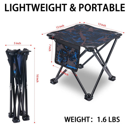 VOLIXOD 2 Pack Folding Portable Camping Stool for Adults, Lightweight Collapsible Stool for Outdoor Footrest Fishing Hiking Gardening and Beach with Carry Bag(400 LBS Capacity)