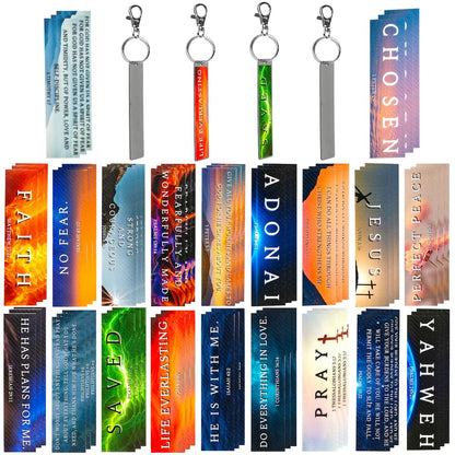 Christian Sensory Stickers for Anxiety Relief – 60 Scripture-Based Fidget Strips with Keychains for Calm, Focus, and Bible Study