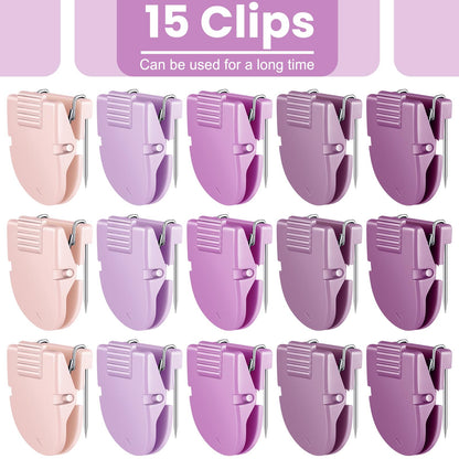 Feifeiya 15 Pcs Cubicle Clips Fabric Panel Cubicle Accessories Fabric Partition Panel Wall Clip Office Photos Wall for Notes Memos Standard Size, 40-Sheet Capacity (Purple)