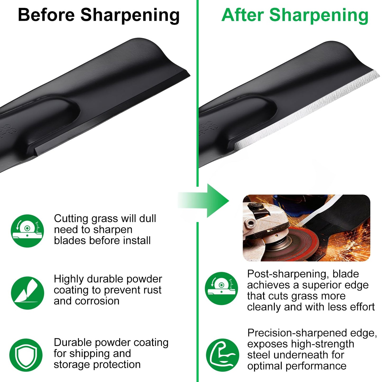 Grasscool 532134149 422719 134149 Mulching Blades for Craftsman 42 inch Deck Riding Lawn Mower Tractor with 5-Star Mounting Pattern LT1000 LT2000 Replace 424752 138971
