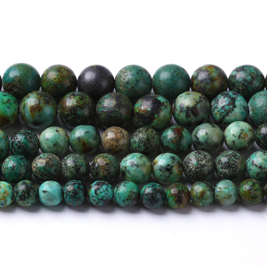 6mm 60pcs Natural African Turquoise Stone Beads for Jewelry Making Round Loose Gemstone Beads DIY Bracelet Necklace Earrings