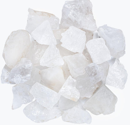 Crocon Clear Quartz Rough Bulk Natural Stone Raw Gemstone Tumbling Cabbing Polishing Gem Mining Energy Generator Chakra Balancing Reiki Healing Good Luck Home Office Decor Weight :-1Lb Approx