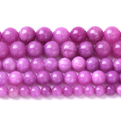 10mm 36pcs Natural Purple Lepidolite Jade Stone Beads for Jewelry Making DIY Bracelet Necklace Accessories Crystal Energy Healing Power Stone Beads (Purple Lepidolite Jade, 10mm)