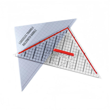 Multifunctional Triangular Ruler with Removable Handle and Transparent Design, Clear Measurement Markings,Protractor Geometry Stationery Tool for Architects Engineers Stud Precision Drafting