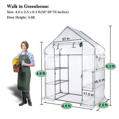 KOKSRY Mini Greenhouse,Greenhouses for Outdoors,Portable Walk in Green House for Garden Plants that Need Frost Protection and Away from Pests, Animals(56"x30"x76")-White