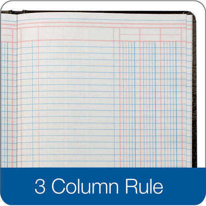 Adams Account Book, 7 x 9.25 Inches, Black, 3-Columns, 80 Pages (ARB8003M)