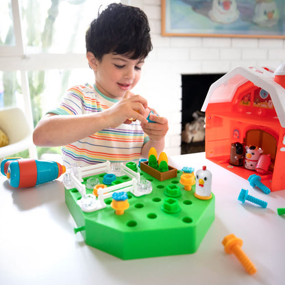 Educational Insights Design & Drill Bolt Buddies Barn - Construction Toys & Tools for Kids, Take Apart STEM Set with Real Electric Toy Drill, Pretend Play Building Kit, Gifts for Toddlers Ages 3+