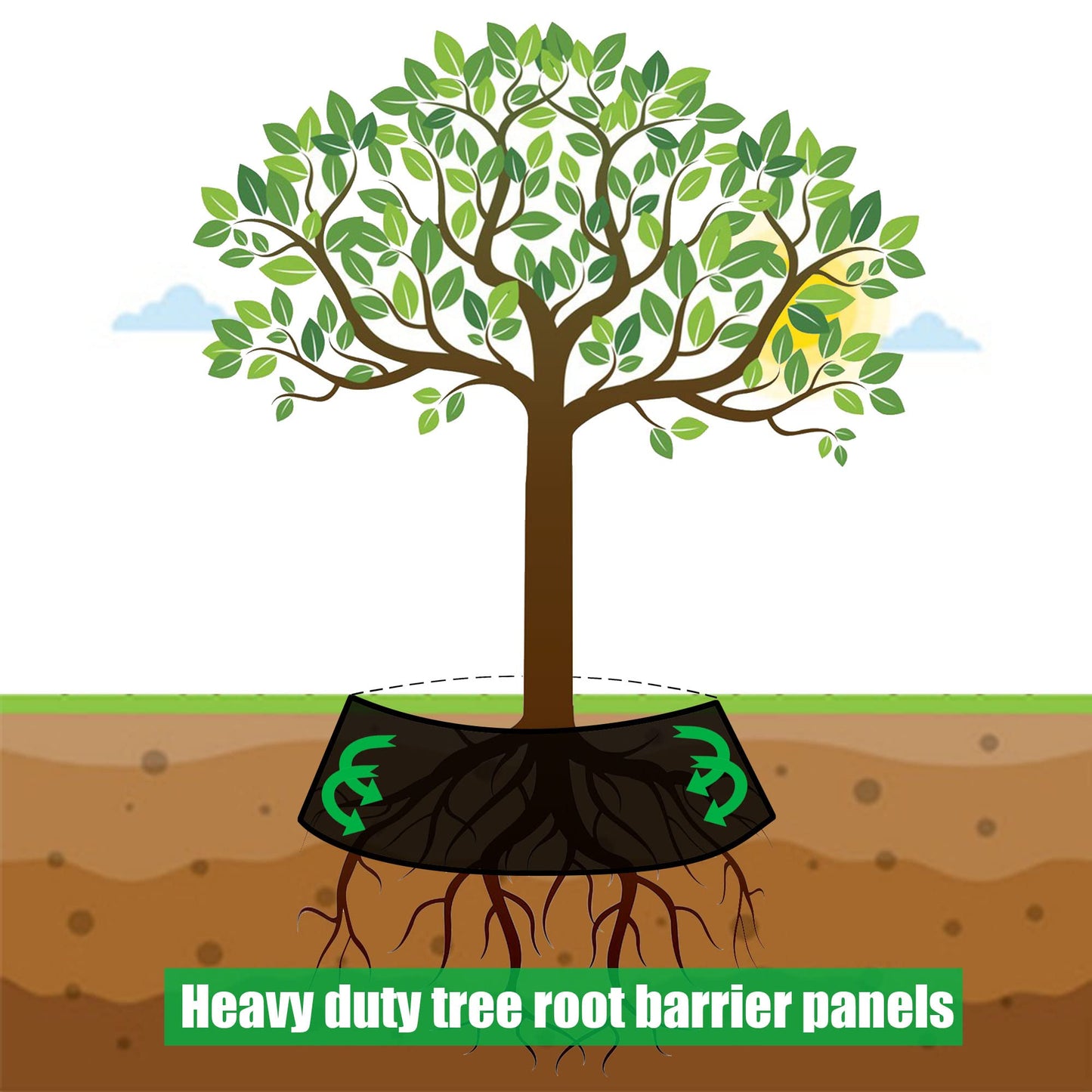 Joewuzun Tree Root Barrier 24in x 15ft x 60mil Root Barrier Grass Weed Barrier Bamboo Barrier Garden Edging for Landscape Edging Blocks