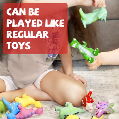 Hely Cancy Dinosaur Bath Toys for Toddler, No Hole Baby Bathtub Shower Water Pool Toys