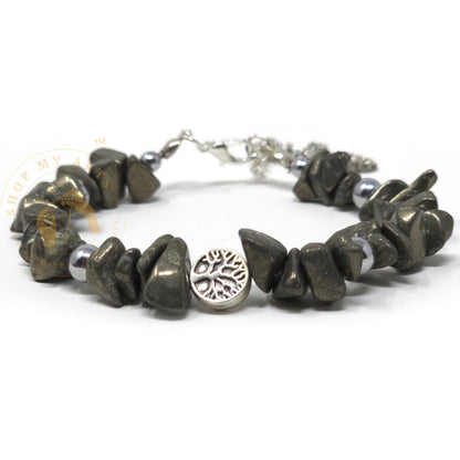 Shop My Arts Pyrite Bracelet for Women - Birthday Gifts for Women Mom with Authentic Crystals and Healing Stones