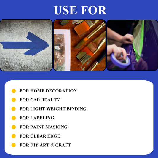 Professional Painters Tapes 2 Inch Wide (1.88 In x 60.1 Yds x 6 Rolls =360.6 Yds ), Blue Masking Tape, Paint Paper Tape, Protects Surfaces, No Residue, Painter's Tape for Wall Painting, Canvas Edging