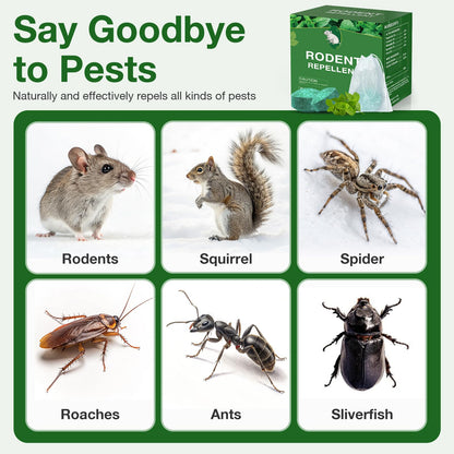 Mouse Rodent Repellent,25 Pack Peppermint Oil Mouse Traps for Rat Mice, Ant, Roach, Spider, Squirrel, Nature Mouse Deterrent for Indoor Outdoor Use, for Garden & Home, Family & Pet Safe 01