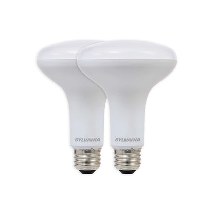 Sylvania LED Flood BR30 Light Bulb, 65W Equivalent Efficient 9W, 10 Year, 650 Lumens, Dimmable, 2700K, Soft White - 2 Pack (73954)
