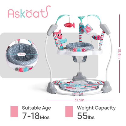 Portable Baby Activity Center Play Center 7-18 Months and Developmental Toys 7-18 Months,Pink
