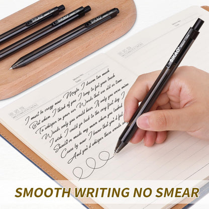 Sikao Black Pens Bulk, 60 Pack Retractable Ballpoint Pens, Black Ink 1.0mm Medium Point, Smooth Writing No-Smear, Click Pens for Teachers, Students, Restaurant Servers School & Office Supplies