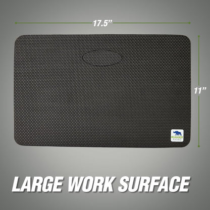 RUGGED RHINO Heavy Duty Patent Pending Kneeling Pad, Shock Absorbent Thick Knee Pads, Holds Up to 300 lbs, Protect Knees from Hard Concrete Surfaces, For Mechanics, Yard Gardening, Gym, Onyx Black
