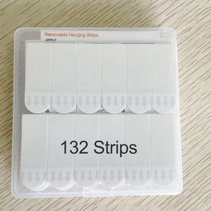 132 Pack Small Replacement Adhesive Strips Refill, Poster Strips, Damage-Free Hanging Strips for Wall Hooks, No Tools Removable Sticky Strips for Home, Office, and Dorm Decor, White Adhesive
