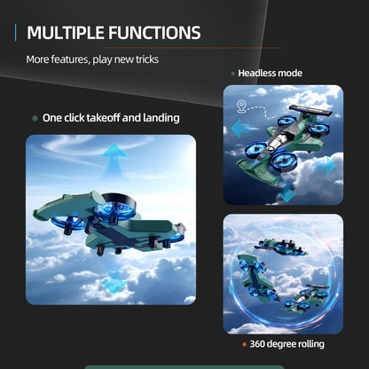 Xelabrion Remote Control Airplane Car Toys for Kids Ages 4-6-8-10-12, 2-In-1 Foam RC Plane Car Jet Mini Drone, Racing Car Stunt Plane Toys for Kids Boys 4 5 6 7 8 9 10 Year Olds Indoor Outdoor Playing