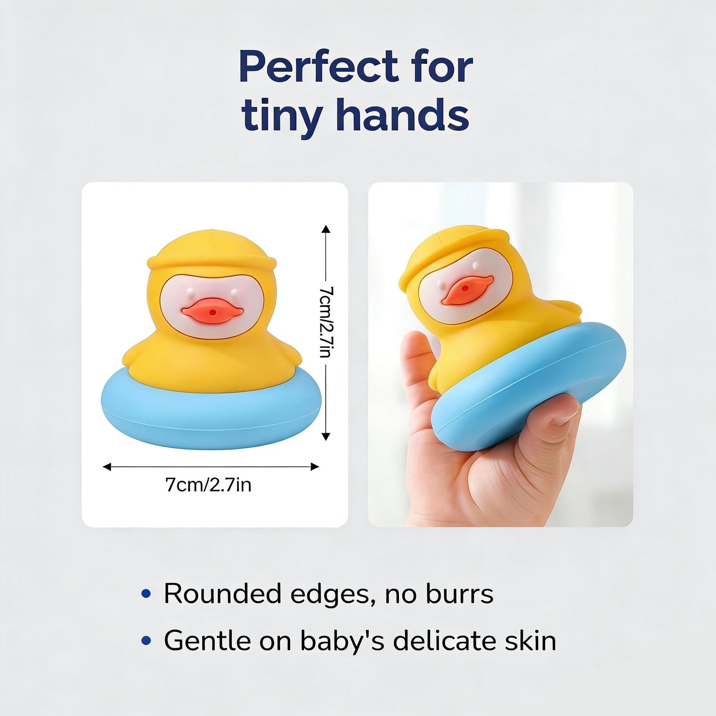 2-Pack Duck Baby Teething Toys, Detachable Silicone Infant Teethers & Bath Toys, Floating Water Sensory Toys for Babies 3+ Months, Food Grade BPA-Free Chew Toys for Bathtub & Pool, Ideal Baby Gift