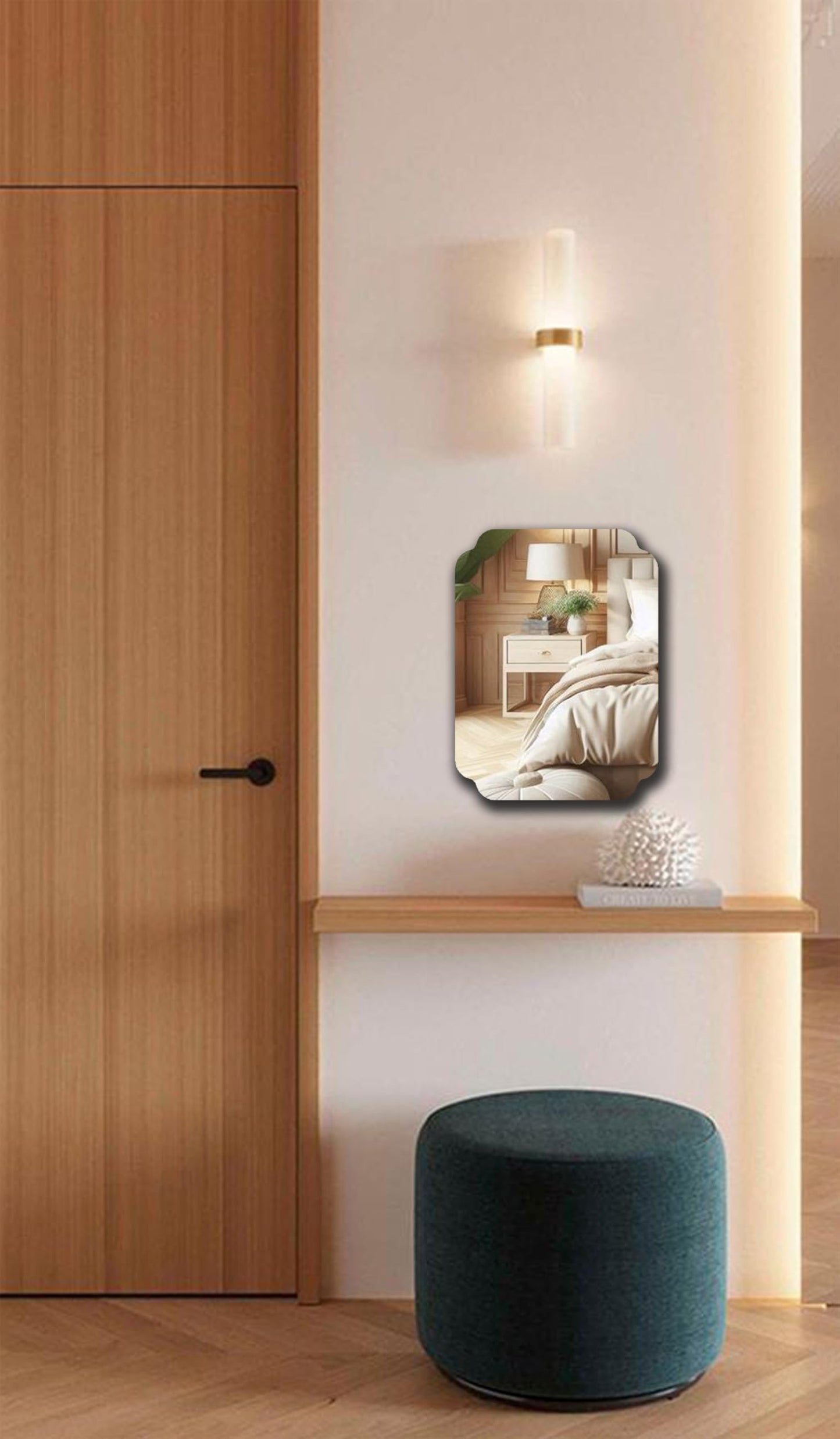 MACGIKMIRO Rectangular Acrylic Mirror Anti-Scratch Unbreakable Shatterproof HD Tempered Wall Decorative Mirrors for Restaurant Bedroom Kitchen Office Gym(Rectangular 1,11.81 "x 15.75")
