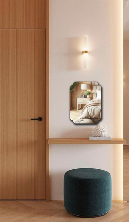 MACGIKMIRO Rectangular Acrylic Mirror Anti-Scratch Unbreakable Shatterproof HD Tempered Wall Decorative Mirrors for Restaurant Bedroom Kitchen Office Gym(Rectangular 1,11.81 "x 15.75")