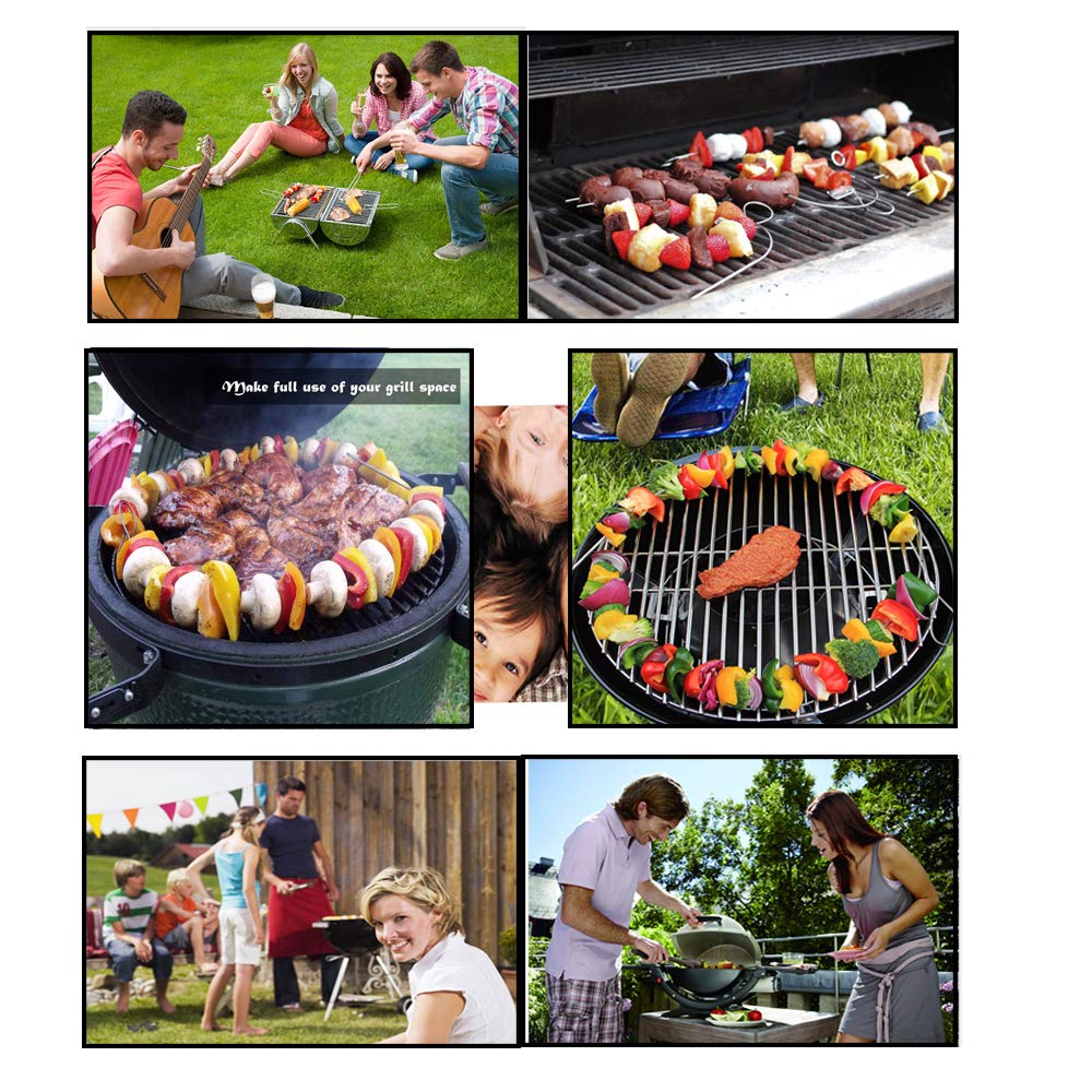 Wadoy BBQ Flexible Skewers for Grilling, 29 Inch (8 Pcs) Stainless Steel Cable Skewers