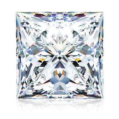4 Carats Moissanite Stone Lab Grown Simulated Diamond Loose D Color VVS1 Princess Cut Moissanite Loose Stones with GRA Certificate for Ring Earrings Pendant Bracelets Jewelry Making Women's Day Gift