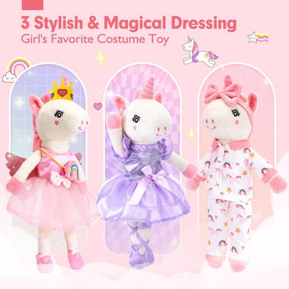 Unicorns Toys for Girls Age 4-6 Ballerina Doll Stuffed Animal Girl Toys Age 4-5 Ballet Dress up Doll with Plush Bag 4 Year Old Girl Birthday Gifts 5 Year Old Girls Dance Recital Gifts, Graduation Gift