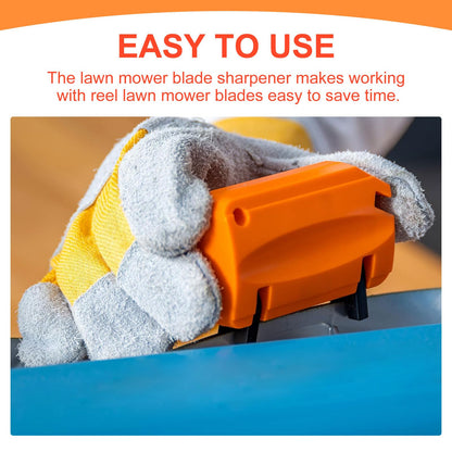 Niahm Manual Reel Mower Blade Sharpener for Push Mower, Reel Blade Sharpener for Reel Mower, Orange