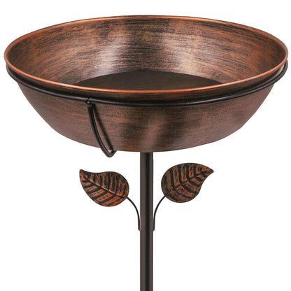 OUISJYER 3" Deep Metal Bird Bath for Outdoors, Removable 13" Dia Bowl with Stable Upgrades Stake, Easy to Clean Birdbaths for Garden Yard Lawn Decor 1.4 Gallon